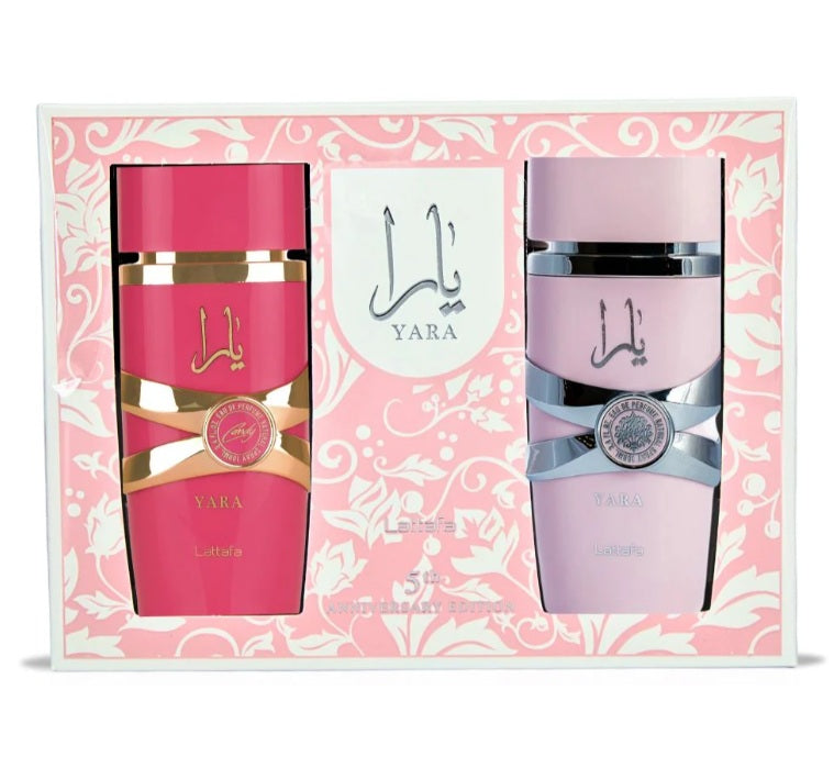 Lattafa Yara Set de 2 Piezas Yara Pink 100ml + Yara Candy 100ml Set de Regalo