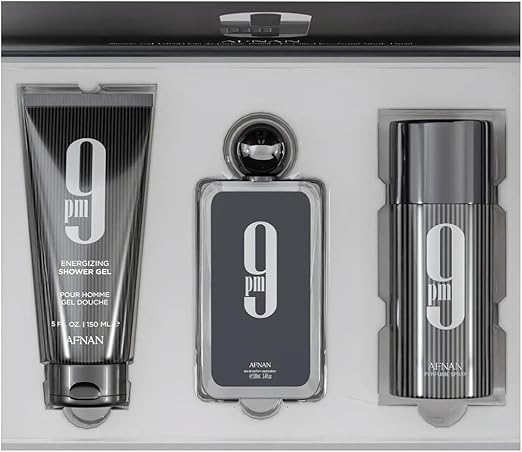 Afnan 9pm Set 3 Piezas Hombre EDP 100ml + Gel De Ducha 150ml + Desodorante 150ml