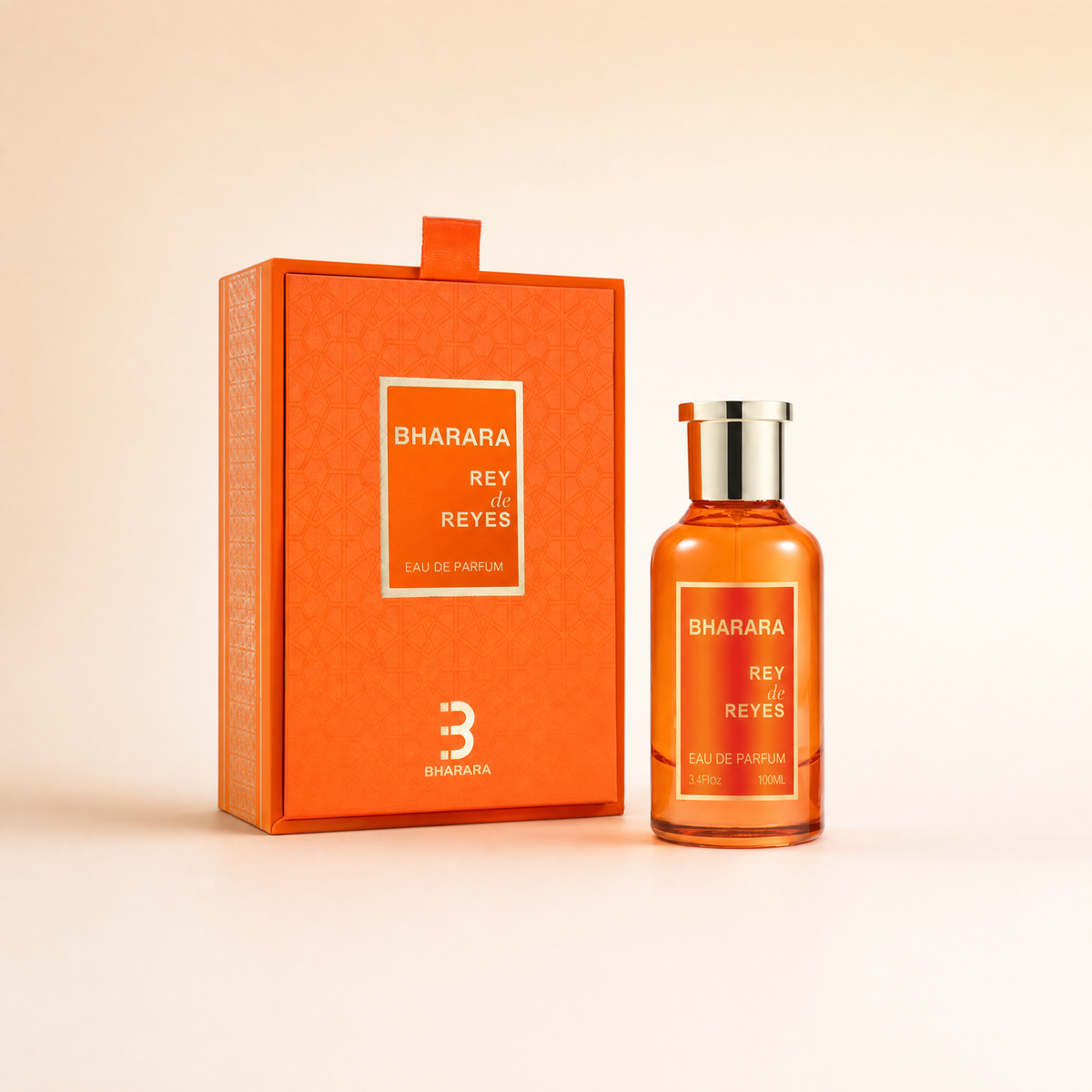 Bharara Rey de Reyes Orange 100 ml caja naranja y botella